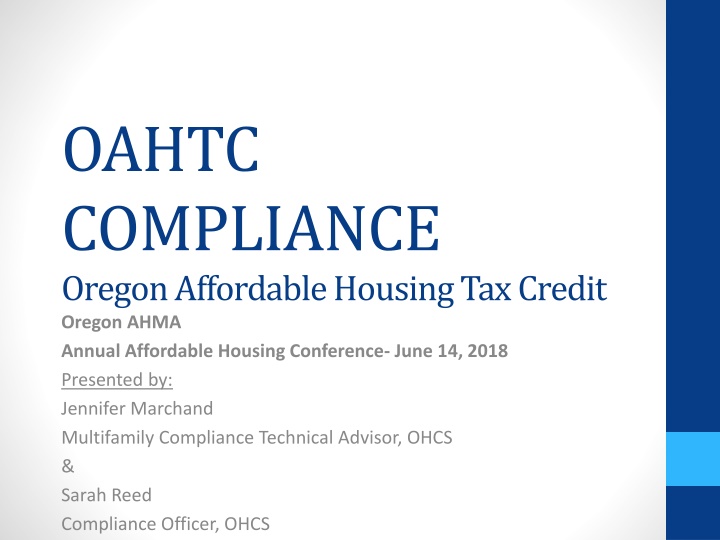 Oregon Affordable Housing Tax Credit Program