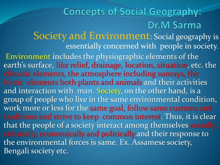 Society and Environment Relationship