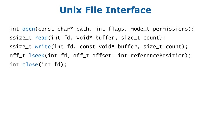 Unix File Interface