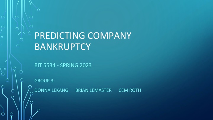 Utilizing Financial Data for Predicting Company Bankruptcy - TBC Study