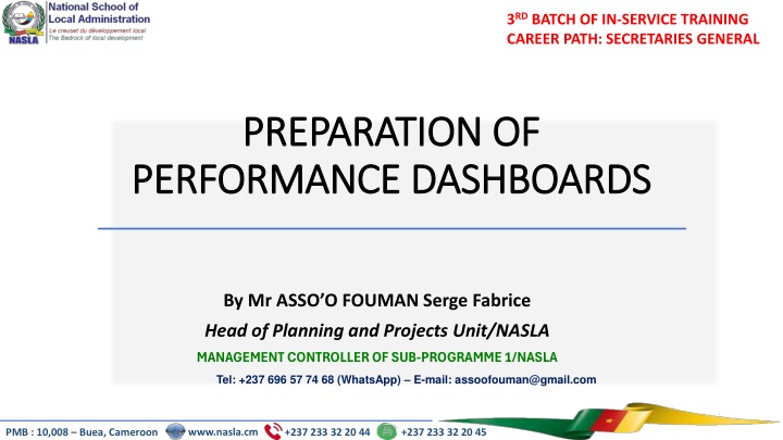 Career Path & Preparation of Performance Dashboards