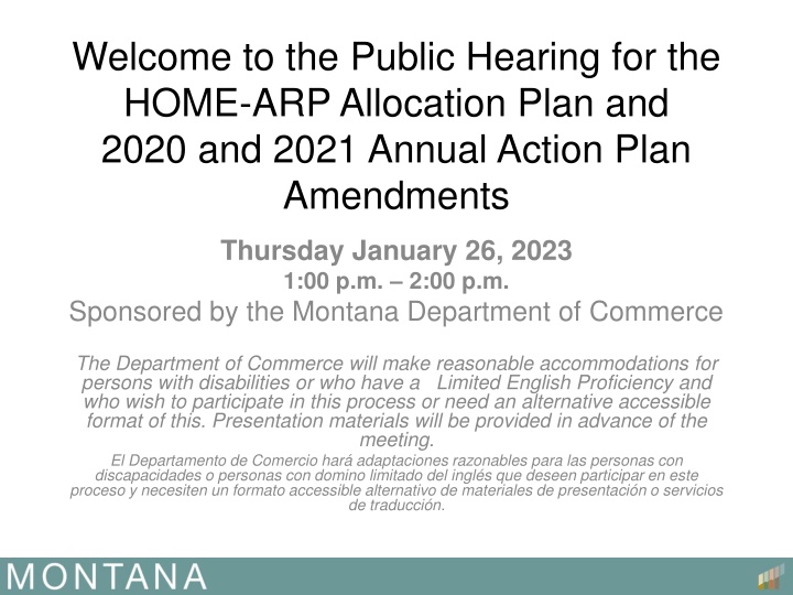 Public Hearing for HOME-ARP Allocation Plan and 2020-2021 Annual Action Plan Amendments