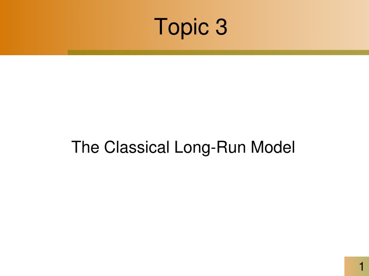 Classical Long-Run Model: Key Concepts and Applications