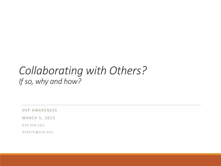 Collaborating with Others?