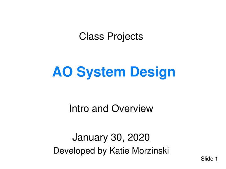 AO System Design