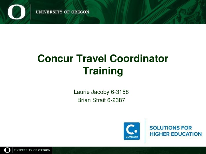 Concur Travel Coordinator Training