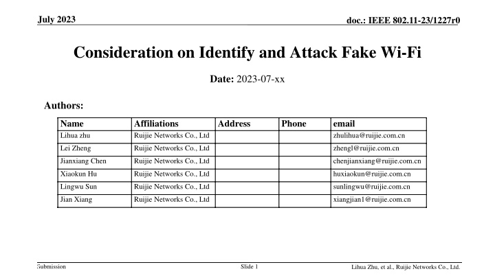 Addressing Fake Wi-Fi Networks in IEEE 802.11-23/1227r0