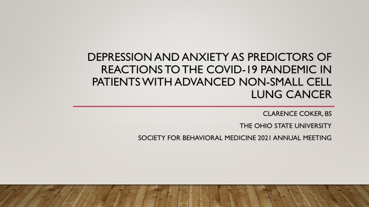 Reactions to COVID-19 in Advanced Lung Cancer Patients