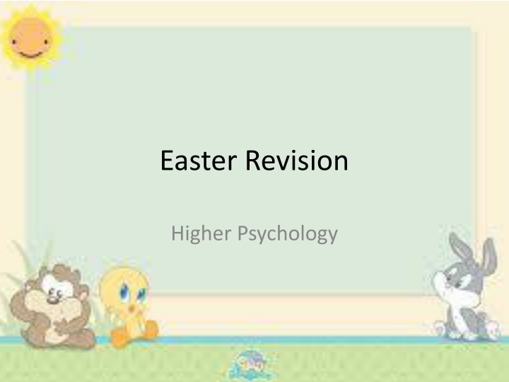 Easter Revision Higher Psychology