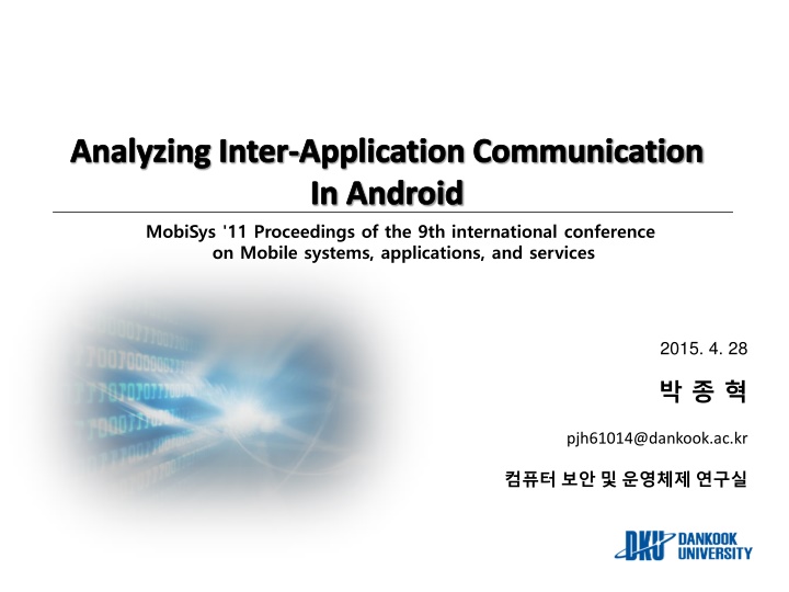 Analyzing Inter-Application Communication in Android