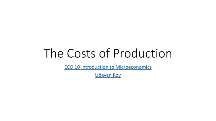 The Costs of Production