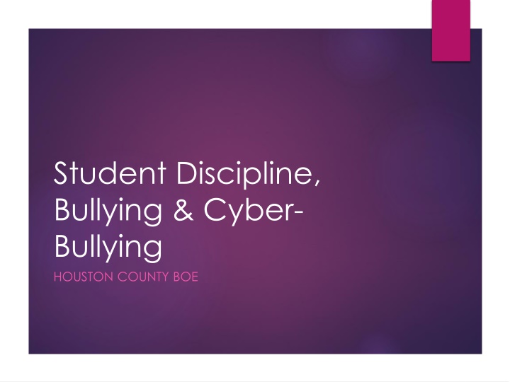 Student Discipline, Bullying & Cyber-Bullying in Georgia