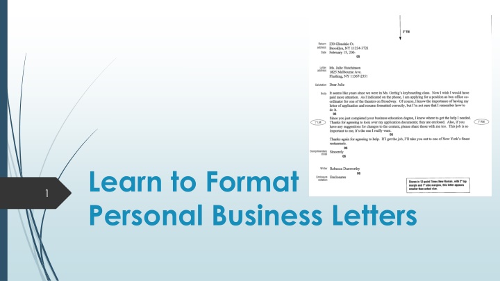 Format Personal Business Letters - Learn to Format Letters Efficiently
