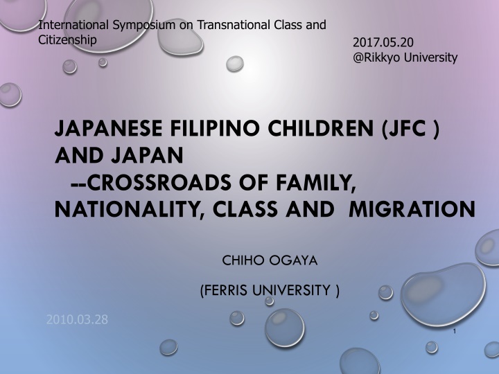 Japanese Filipino Children: Consequences of Immigration in Japan