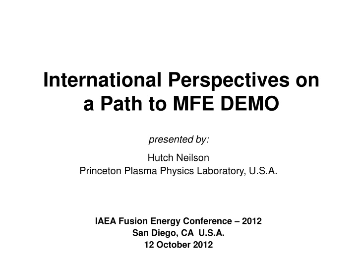 International Perspectives on MFE Development