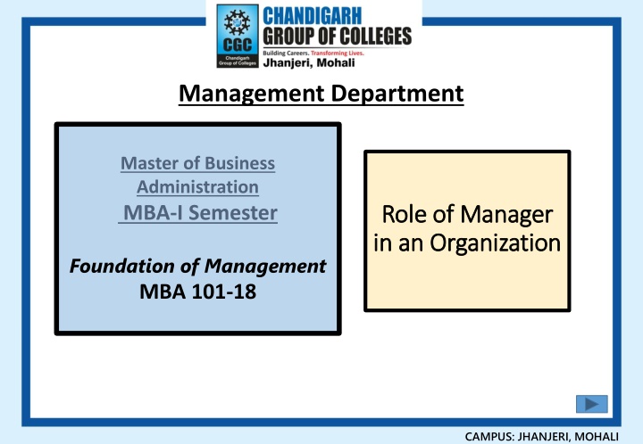 Management Department