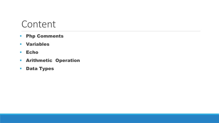PHP Comments, Variables, Echo & Operations Basics