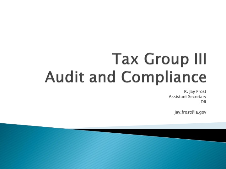 R. Jay Frost - Tax Audit Overview