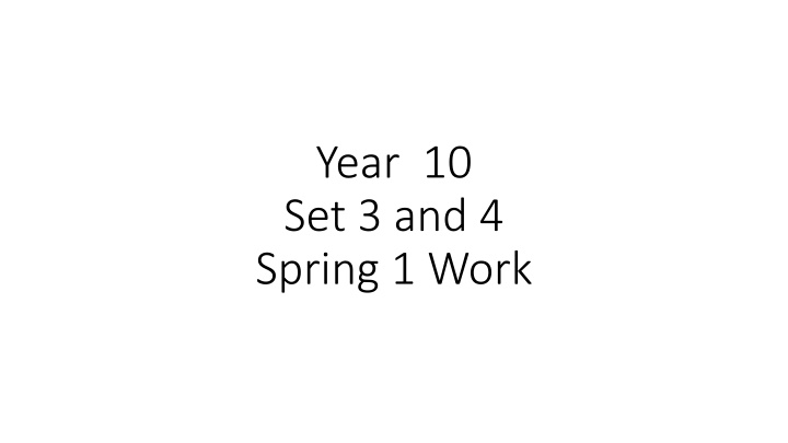 GCSE Must-Know Topics for Year 10 Spring Term