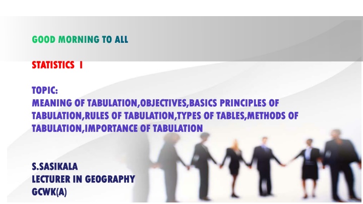 STATISTICS  I STATISTICS  I