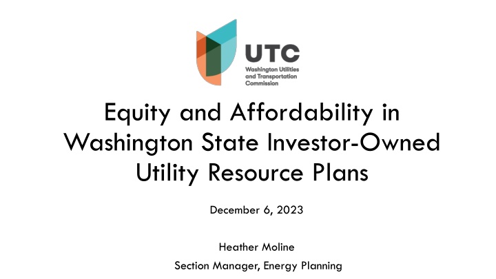 Equity and Affordability in Washington State Investor-Owned Utility Resource Plans