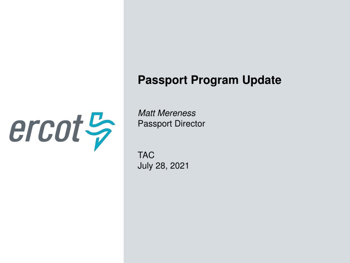 Passport Program Update
