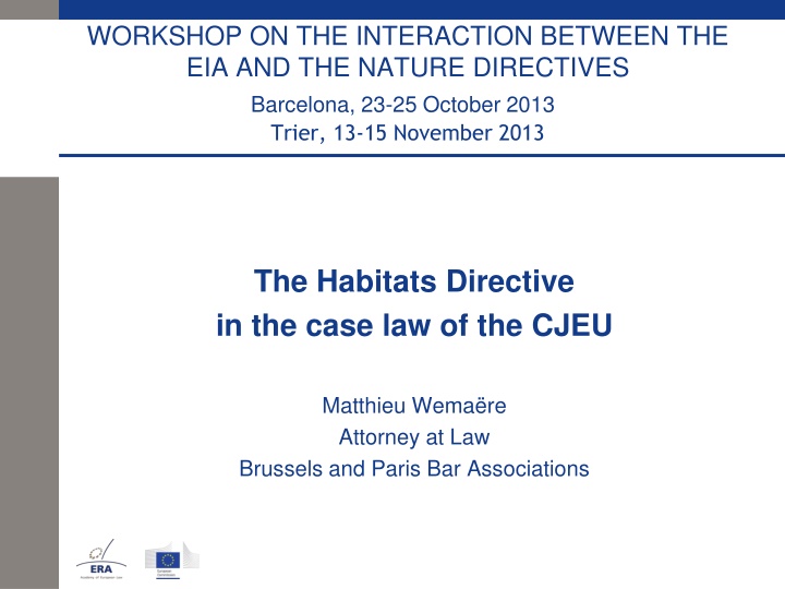 The Habitats Directive  in the case law of the CJEU