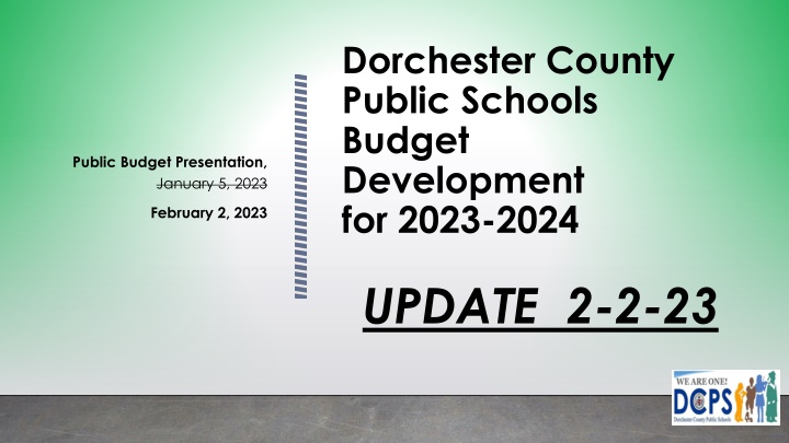 Dorchester County Public Schools Budget Development 2023-2024 Overview