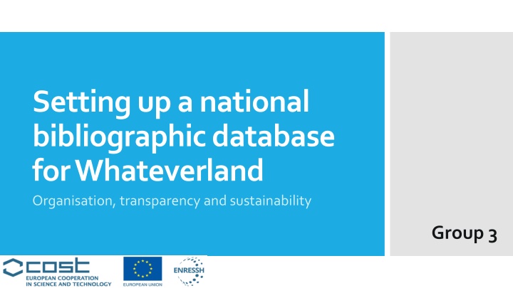 National Bibliographic Database for Sustainable Research Evaluation