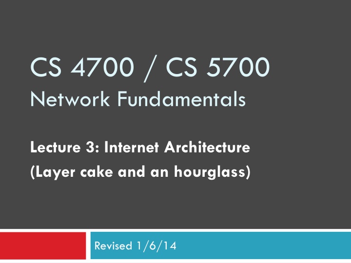 Network Fundamentals: Internet Architecture Overview