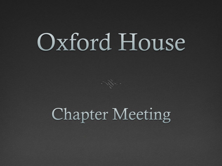 Chapter Meeting Guidelines
