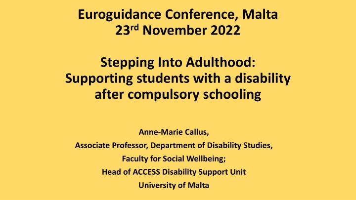 Supporting Students with Disability Transitioning to Adulthood