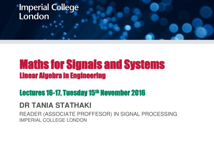 Mathematics for Signals and Systems: Discrete Fourier Transform Matrix
