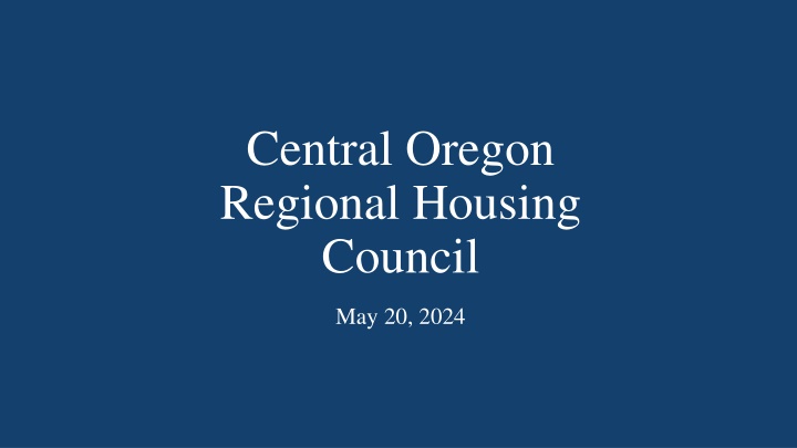 Central Oregon Regional Housing Council