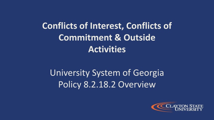 University Policy on Conflicts of Interest and Commitment