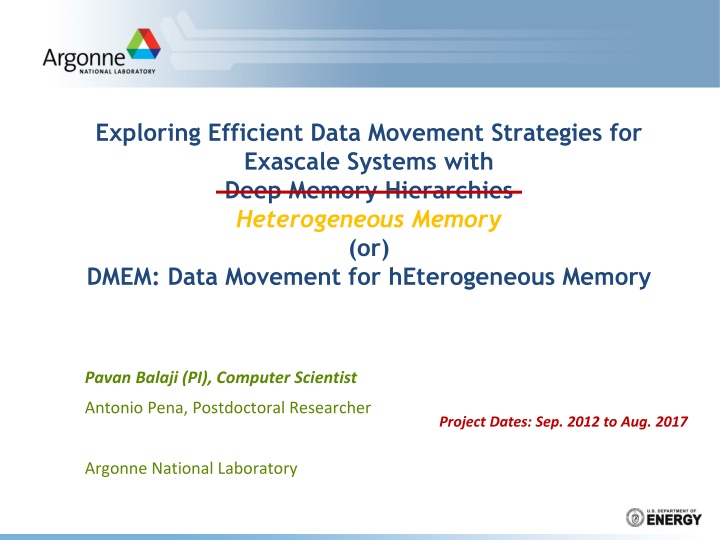 Efficient Data Movement Strategies for Exascale Systems with Memory