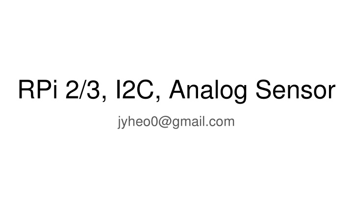 RPi 2/3, I2C, Analog Sensor