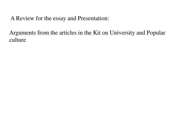 University, Popular Culture, and Anti-Intellectualism