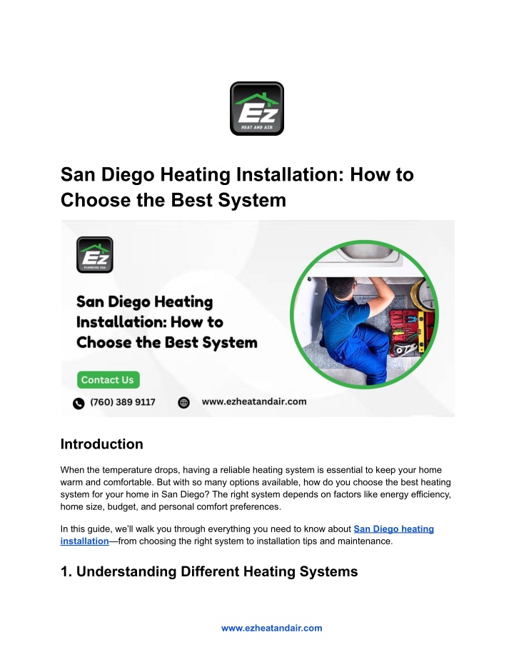 san diego heating installation how to choose n.w
