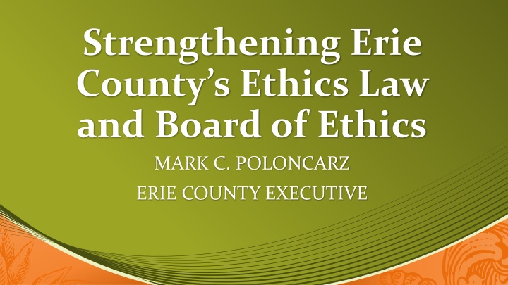 Strengthening Erie County's Ethics Law and Board of Ethics