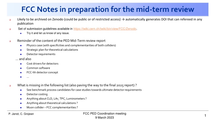FCC Notes in preparation for the mid-term review