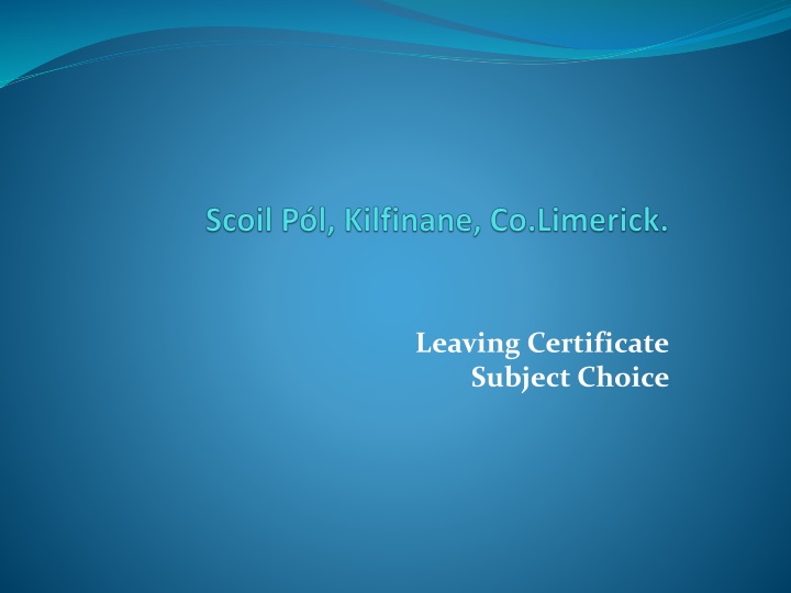 Leaving Certificate Subject Choice and Programme Overview