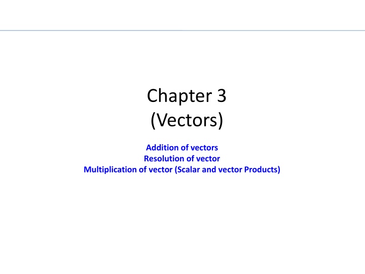 Vector Operations: Addition, Resolution, and Multiplication