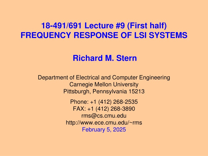 Frequency Response of LSI Systems: Magnitude, Phase, Poles, and Zeros