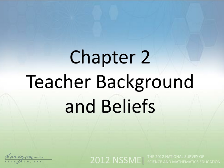Teacher Background and Beliefs in Mathematics Education