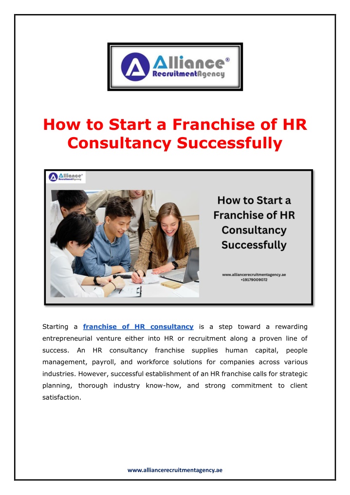 how to start a franchise of hr consultancy n.w