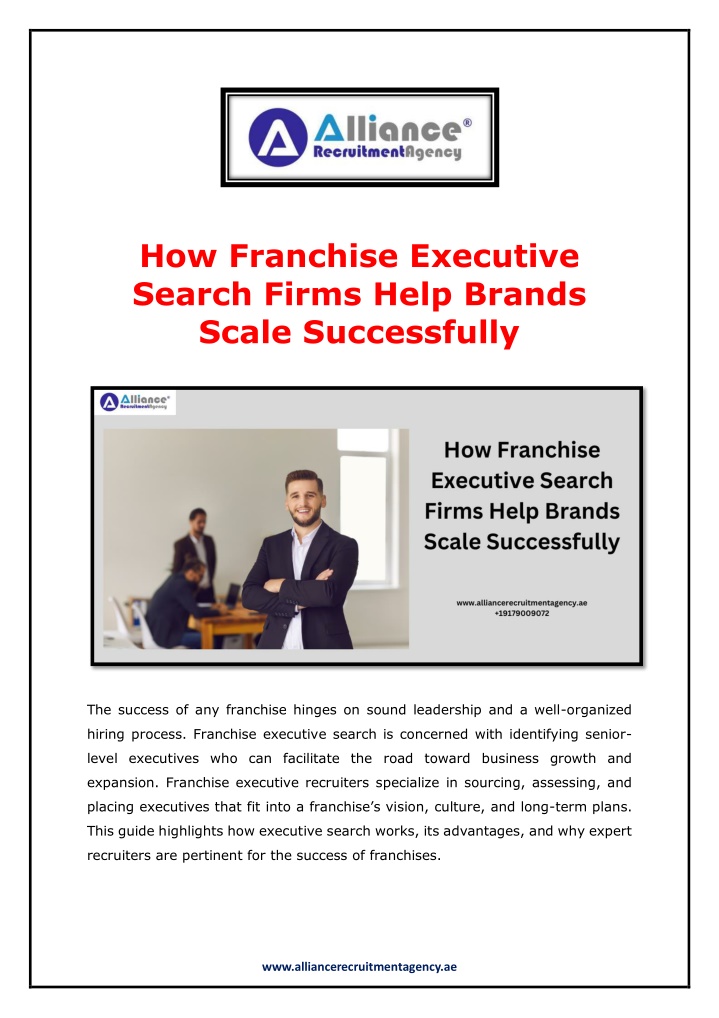 how franchise executive search firms help brands n.w
