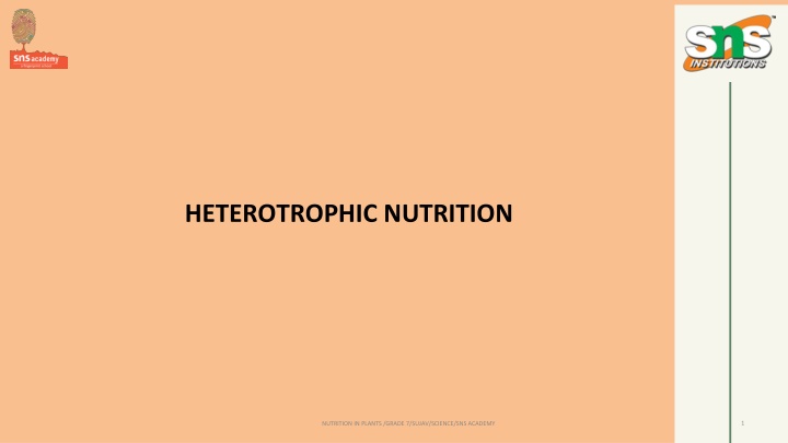 HETEROTROPHIC NUTRITION