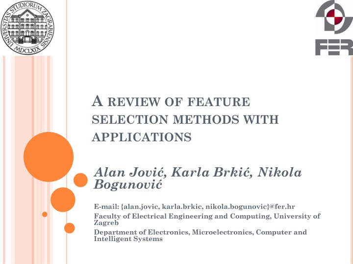 A REVIEW OF FEATURE SELECTION METHODS WITH APPLICATIONS