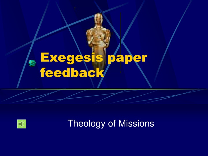 Exegesis paper feedback